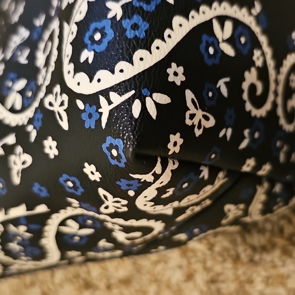 Coach Black and Blue Paisley Tote - Picture 10 of 12